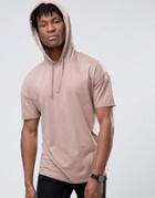 Asos Oversized Longline Hooded T-shirt In Pink - Pink