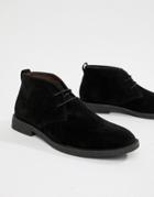 New Look Faux Suede Desert Shoe In Black - Black