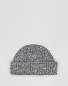 Asos Mini Beanie In Gray Cotton Twist - Gray