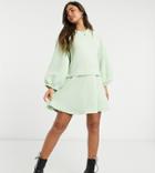 Native Youth Oversized Smock Dress In Diamond Quilting-green