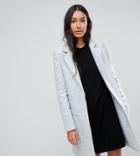 Asos Tall Slim Coat In Texture - Gray