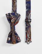 Gianni Feraud Paisley Print Bow Tie-navy