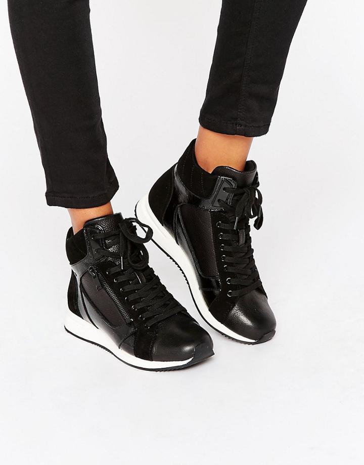 Aldo Metallic Detail High Top Sneakers - Black
