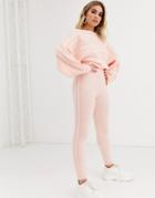 Asos Design Two-piece Jogger In Super Fluffy Yarn-pink