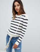 Abercrombie & Fitch Button Front Stripe Sweater-multi