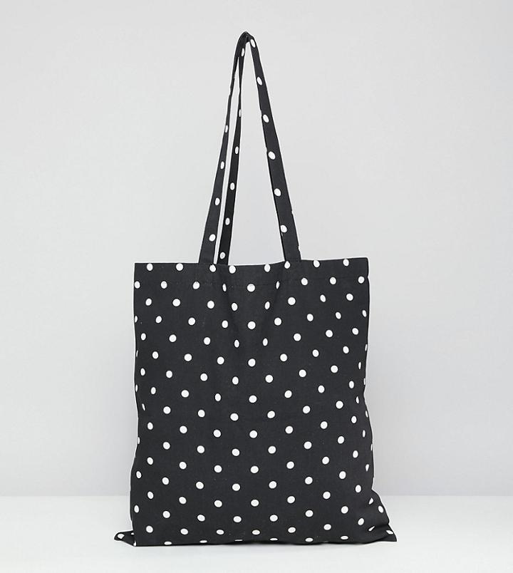 Monki Polka Dot Print Beach Tote Bag Unique In Polka Dot - Multi