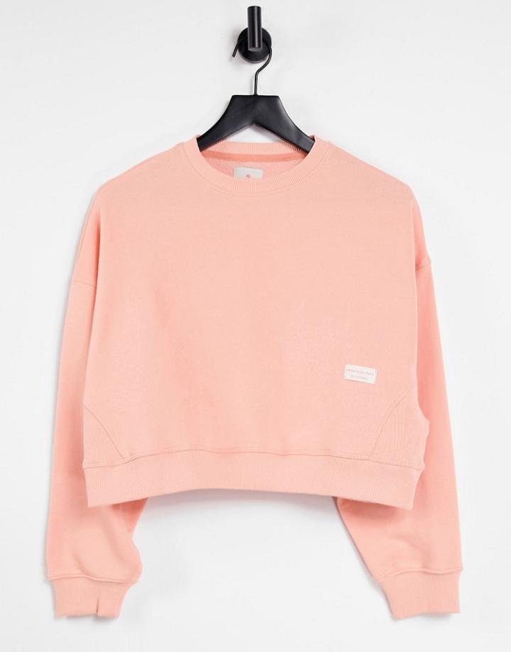 Pull & Bear Cropped Sweat In Pink - Part Of A Set