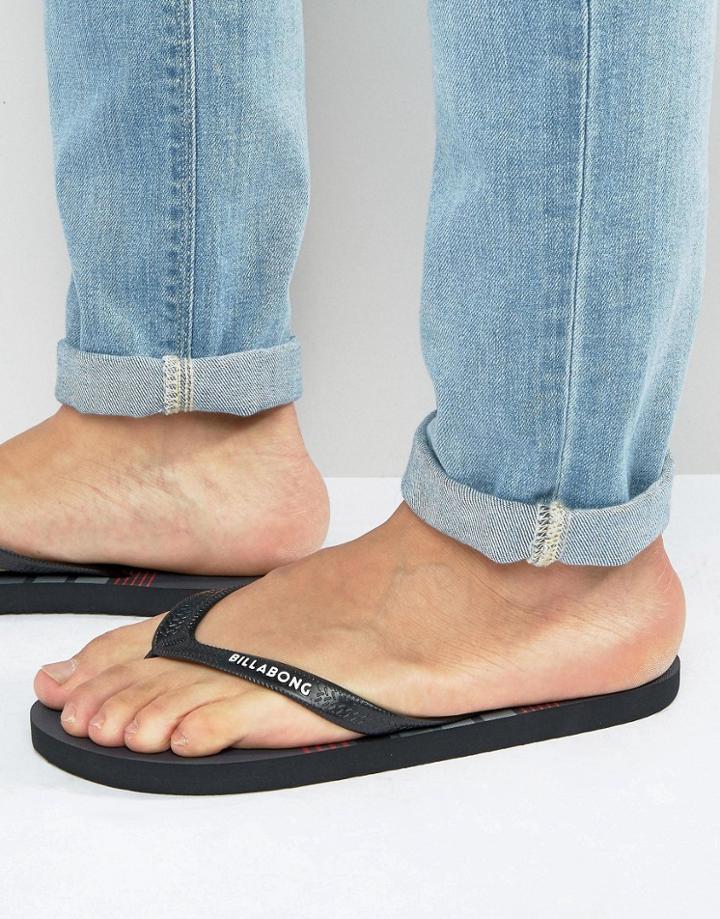 Billabong Tapa Stripe Flip Flops - Black