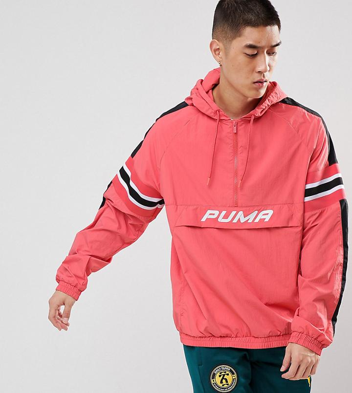 Puma Overhead Windbreaker In Pink Exclusive To Asos - Pink