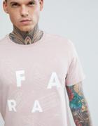 Farah Bart Slim Fit Letter Logo T-shirt In Pink - Pink