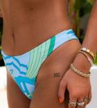 South Beach X Miss Molly High Leg Bikini Bottom In Retro Flower Print-multi