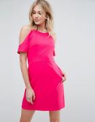 Oasis Cold Shoulder Dress - Pink