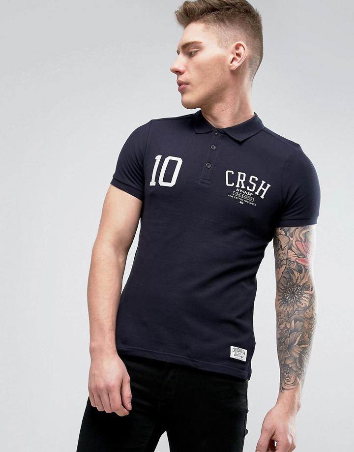 Crosshatch Logo Polo - Navy