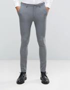 Asos Wedding Super Skinny Suit Trousers In Grey - Gray