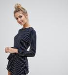 Bershka Pin Stripe And Frill Detail Dress