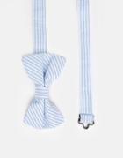 Asos Bow Tie In Blue Stripe - Blue