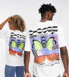 Collusion Unisex T-shirt With Butterfly Print In White