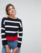 Stradivarius Contrast Stripe Sweater - Red
