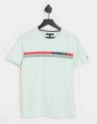 Tommy Hilfiger Corp Chest Stripe Logo T-shirt In Mint Green
