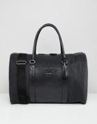 Asos Design Carryall In Charcoal Melton And Front Pocket - Gray