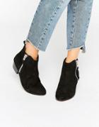 Carvela Side Zip Leather Ankle Boots - Black