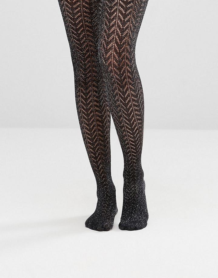 Asos Glittery Pelerine Tights - Black