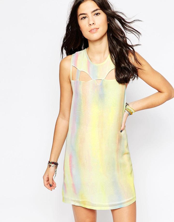 Rvca Sleeveless Metallic Shift Dress - Multi