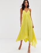 Asos Edition Floral Embellished Cami Trapeze Dress - Yellow