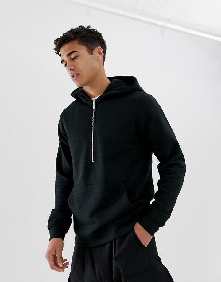 Jack & Jones Premium Half Zip Hoodie - Black