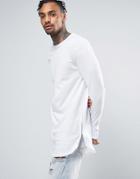 Yourturn Longline Long Sleeve T-shirt With Zips - Black