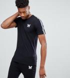 Good For Nothing Tall Muscle T-shirt In Black With Reflective Sleeve Stripe - Black