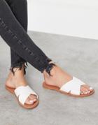 Asos Design Facts Cross Strap Mule Sandals In White