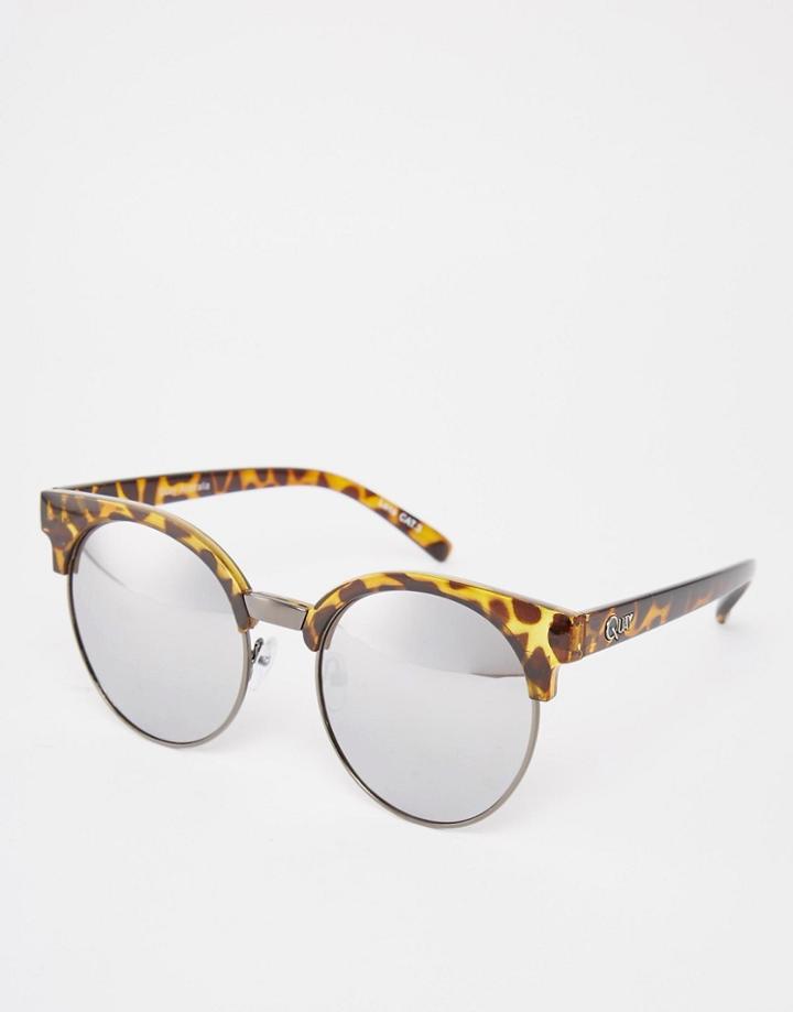 Quay Highly Strung Round Half Frame Sunglasses