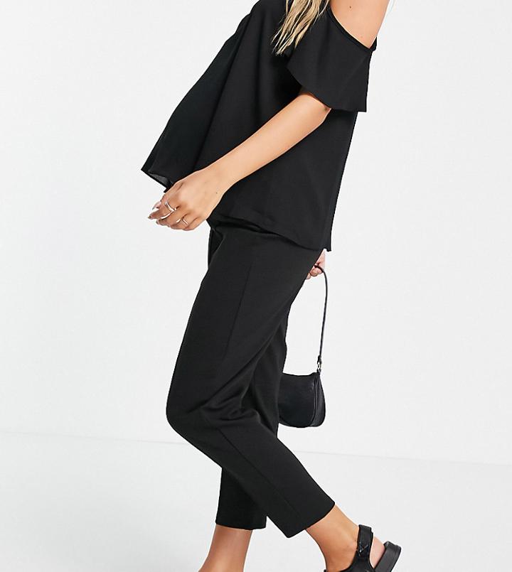 Asos Design Maternity Ponte Pintuck Peg Pants In Black