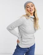 Jdy Sweater With Rollneck In Gray Marl-grey