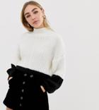 Miss Selfridge Sweater In Black And White-multi