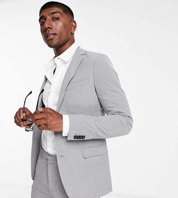 New Look Super Skinny Suit Jacket In Gray
