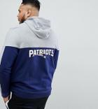 Majestic Plus Patriots Chevron Panel Hoodie With Back Print In Navy - Navy