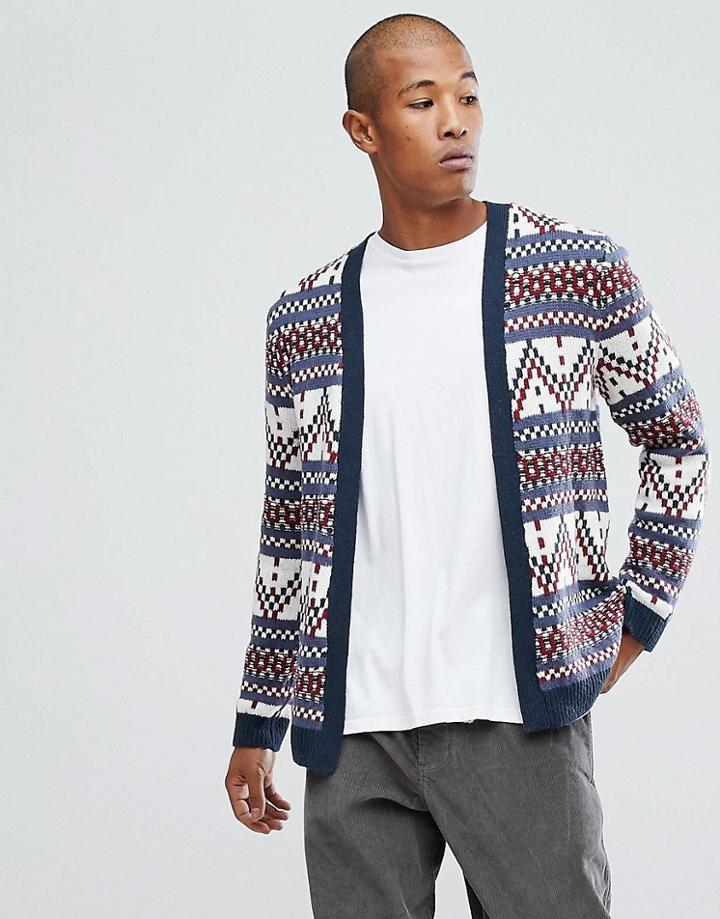 Asos Cardigan With Jacquard Pattern - Multi