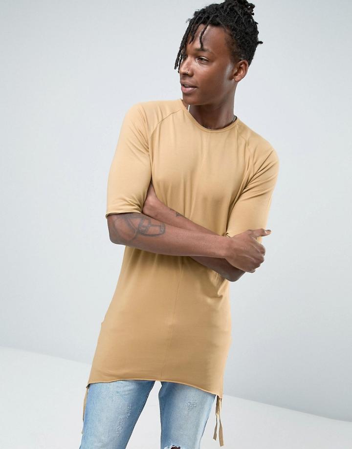 Avior Longline T-shirt With Ruched Sides - Stone