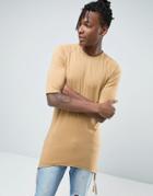 Avior Longline T-shirt With Ruched Sides - Stone