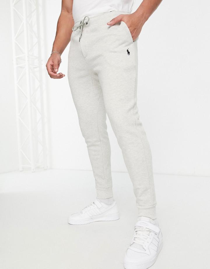 Polo Ralph Lauren Player Logo Cuffed Sweatpants In Gray Heather