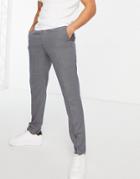 Asos Design Slim Suit Pants In Gray Birdseye-brown