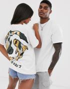 Hnr Ldn Unisex Koi Back Print Graphic T-shirt - White