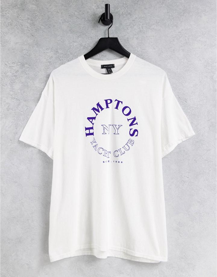 New Look Oversized T-shirt With Monaco Print In White