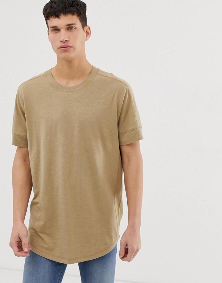 Jack & Jones Originals Longline Oversized T-shirt In Beige - Beige