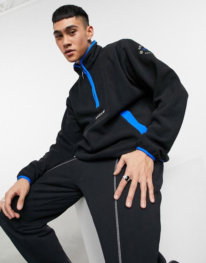 Adidas Originals 'adventure' Half Zip Fleece In Black