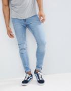 Cheap Monday Him Spray Jeans Stone Bleach Wash - Blue