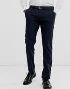 Ted Baker Slim Fit Pants In Navy With Texture