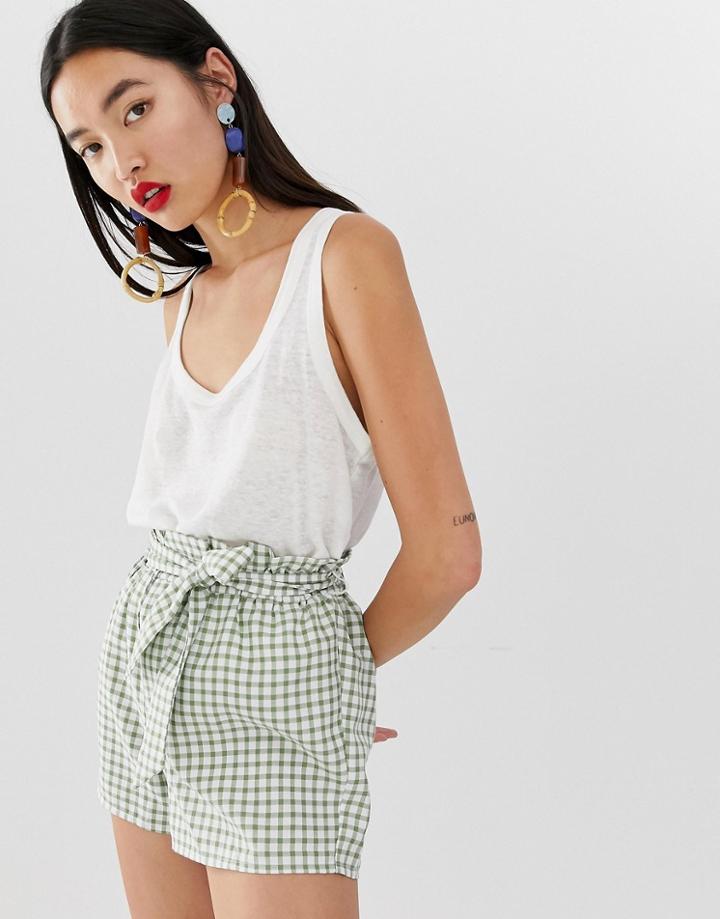 Mango Round Neck Tank In White - White